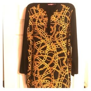 Black and gold tunic top